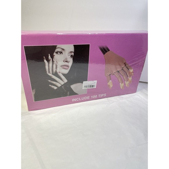 Nail Training Practice Hand 100 Tips Nail Tech Pivot Rotate Fake Hand Manicure - Picture 1 of 12